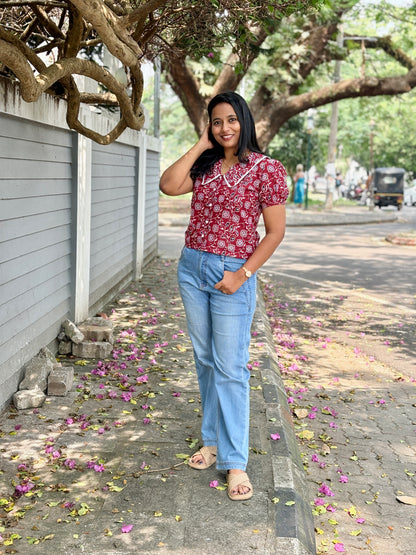 Christmas Button-Down Top