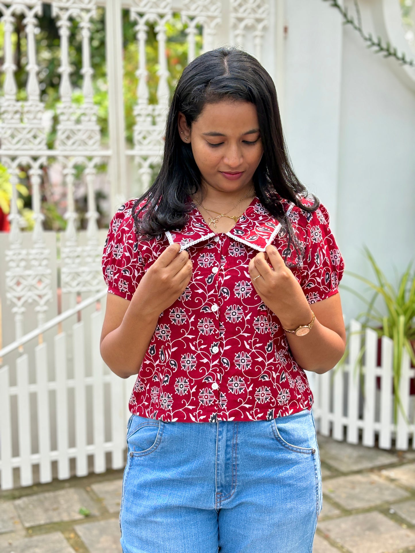 Christmas Button-Down Top