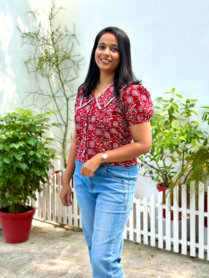 Christmas Button-Down Top