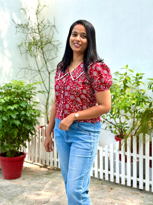 Christmas Button-Down Top