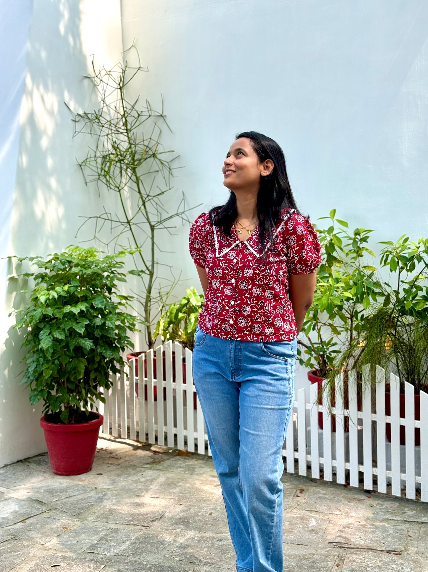 Christmas Button-Down Top